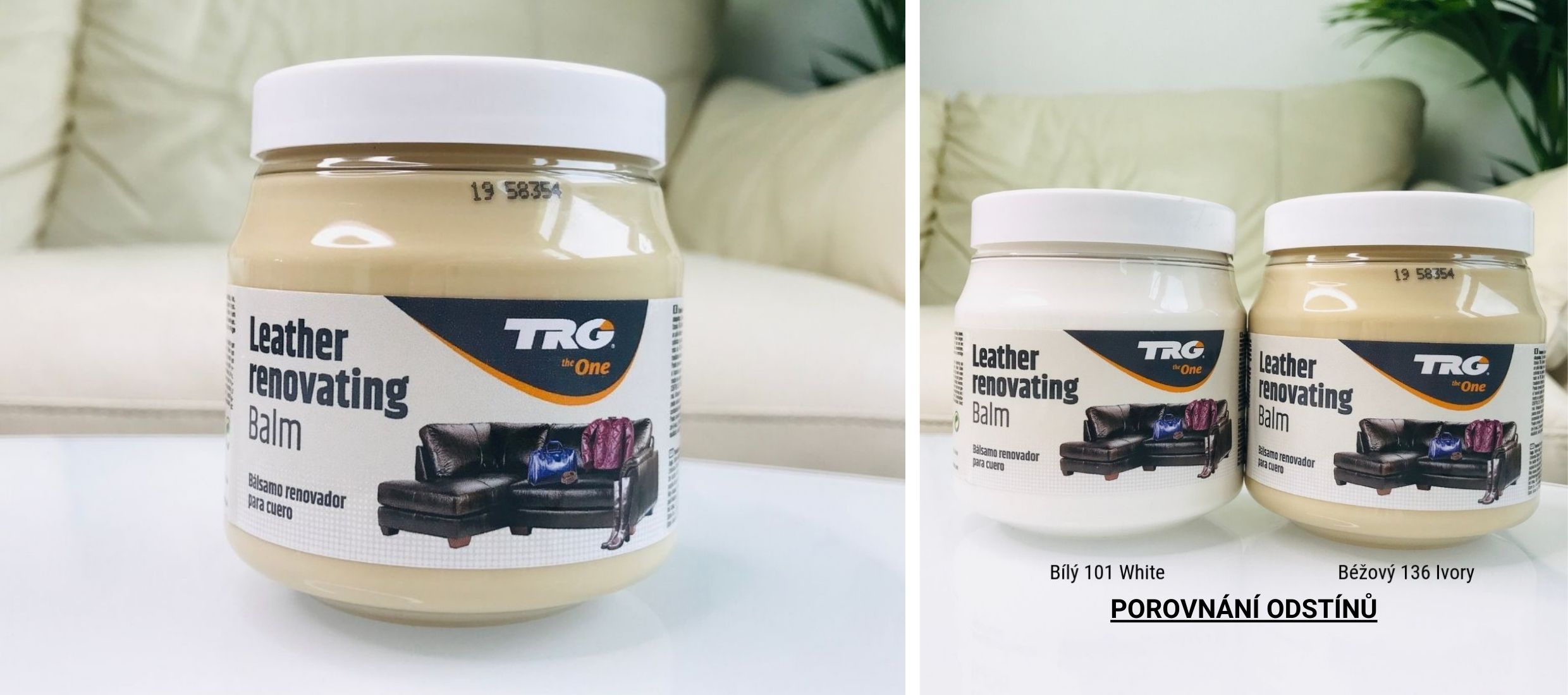 Béžový Krém na kožené sedačky 136 Ivory Leather Renovating Balm TRG